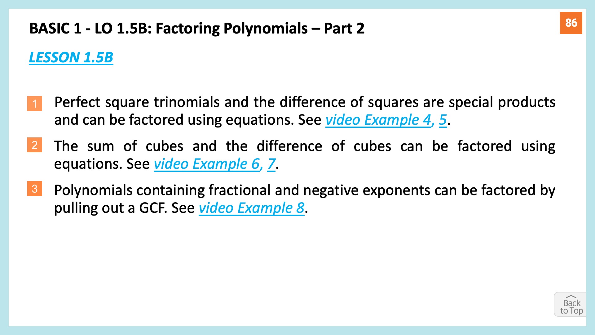 Lesson 1.5 B - Basic 1 | Factoring Polynomials – Part 2 | FUVI - Future ...